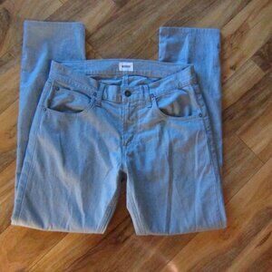 MENS HUDSON Gray Slim Straight Jeans size 32 X 32